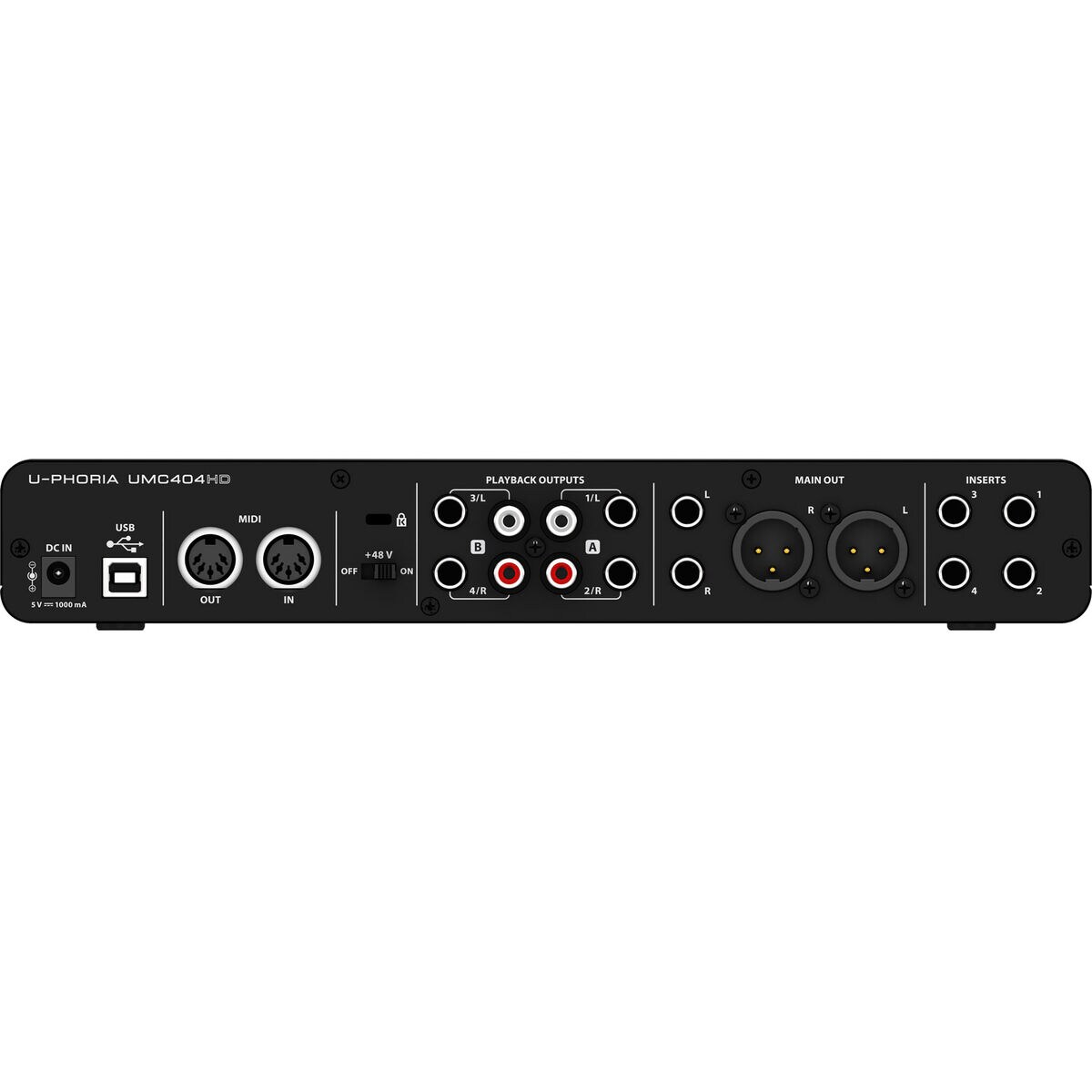 Behringer U-Phoria UMC404HD Audiophile 4 x 4 USB / MIDI Interface